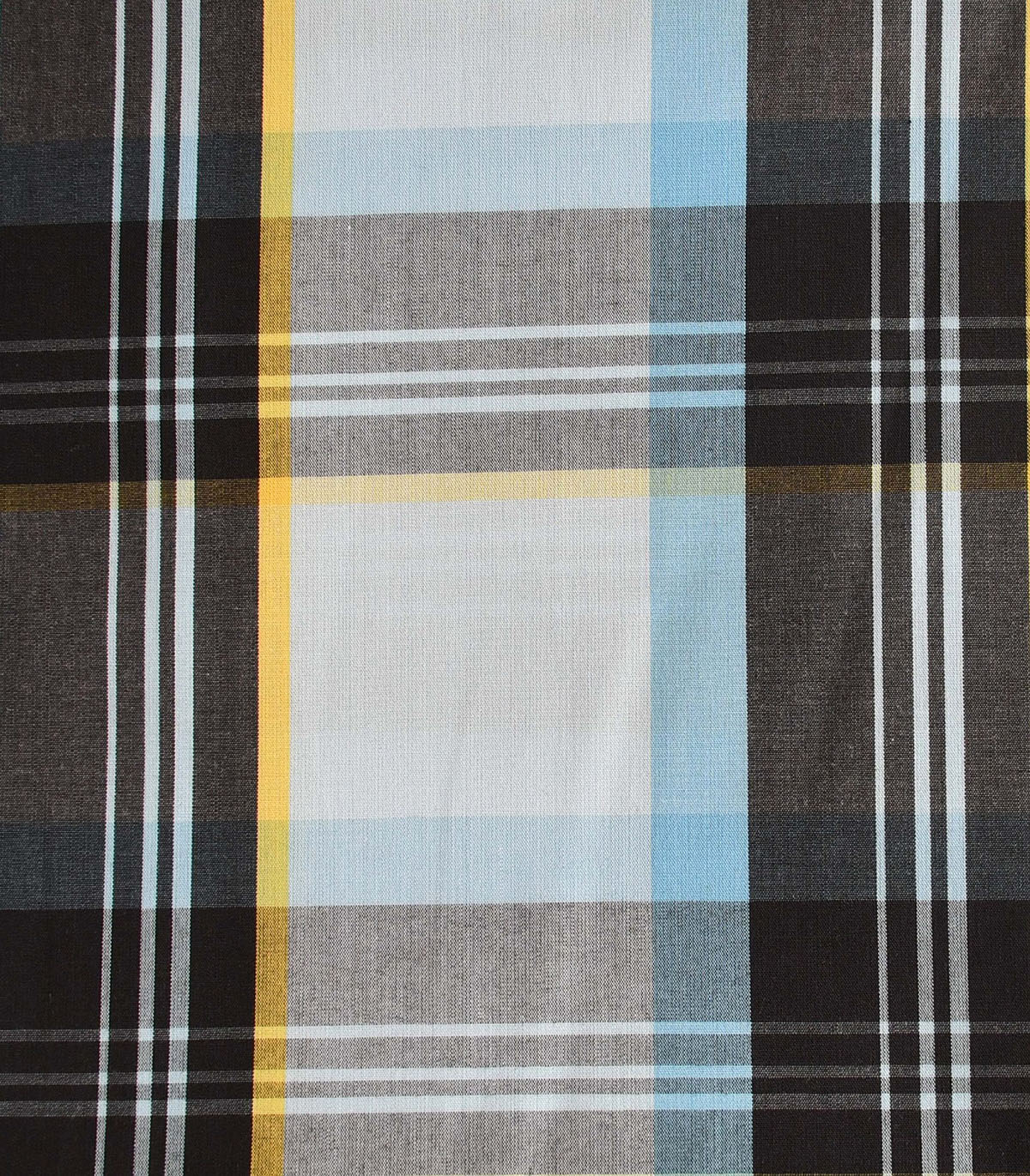 Cotton Blue Black Big Checked Fabric 6